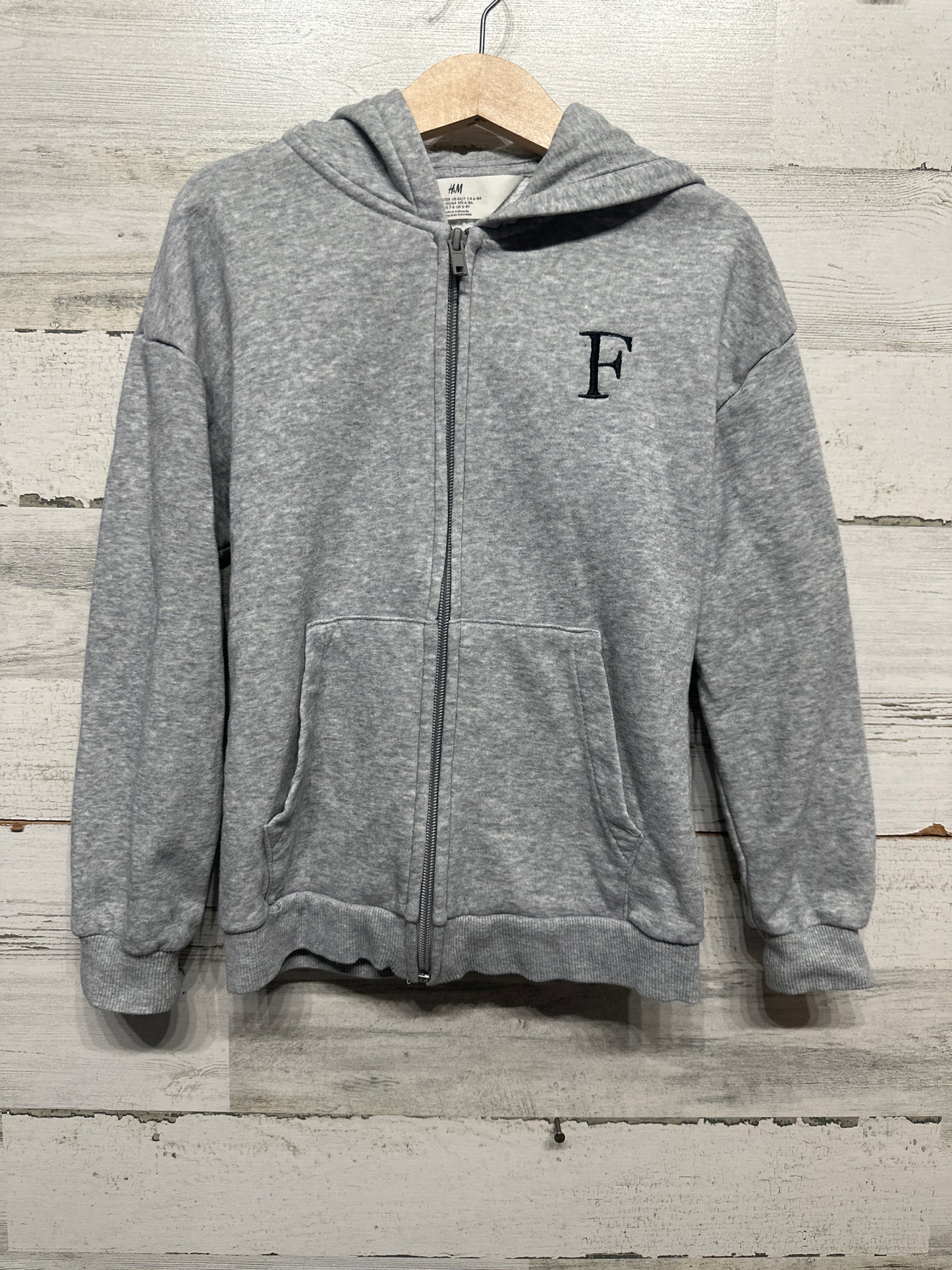 Size 6x/7 H&M Grey Jacket with "F" Embroidered - Very Good Used Condition