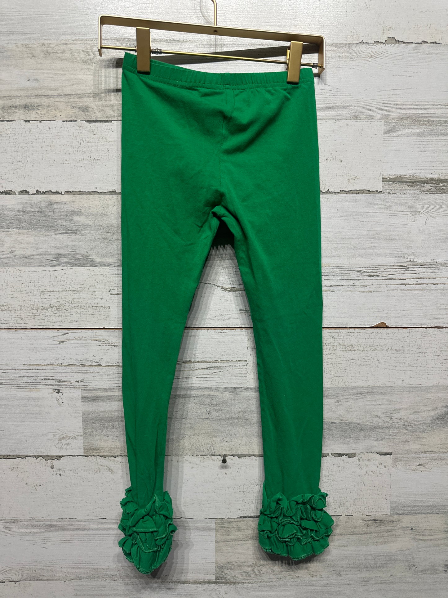 Sew Sassy Green Ruffle Leggings - Girls Size 8 - Very Good Used Condition