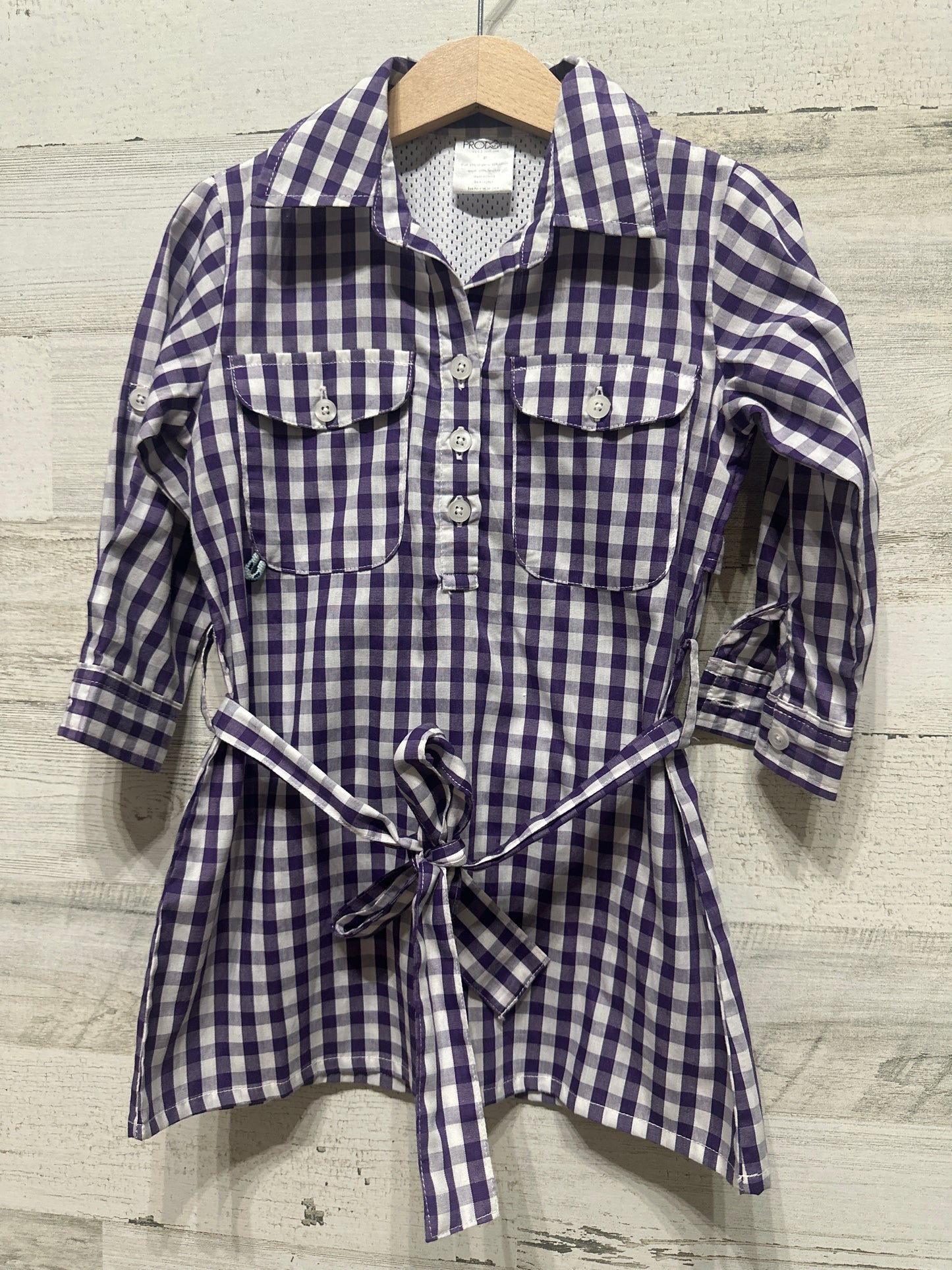 Girls Size 2t Prodoh Purple Plaid Fishing Dress - Very Good Used Condition
