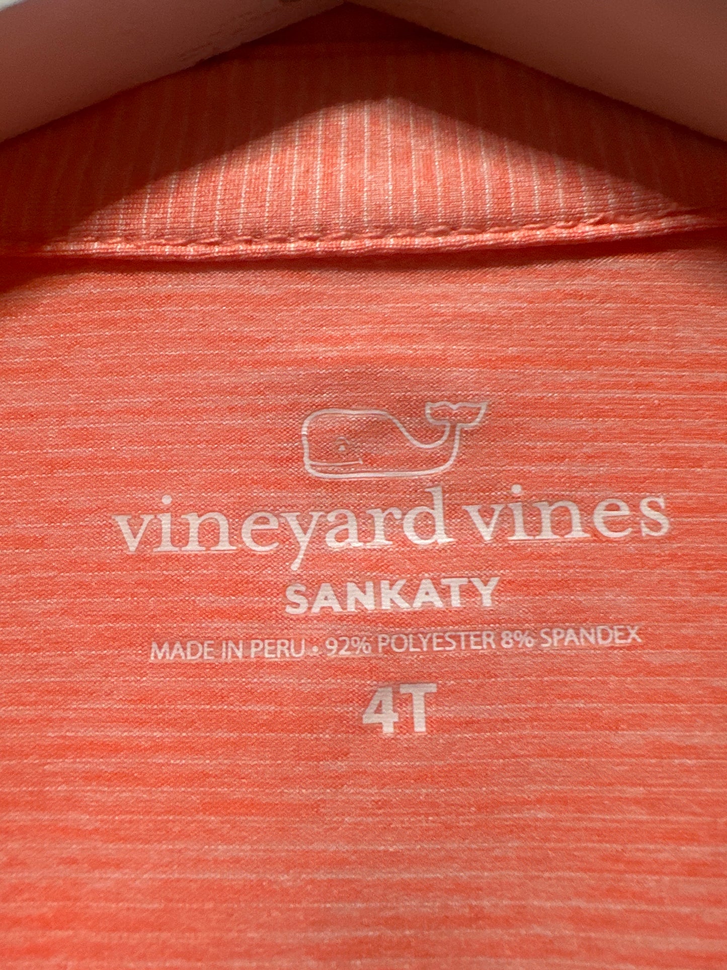 Boys Size 4t Vineyard Vines Sankaty Performance Polo Shirt - Very Good Used Condition
