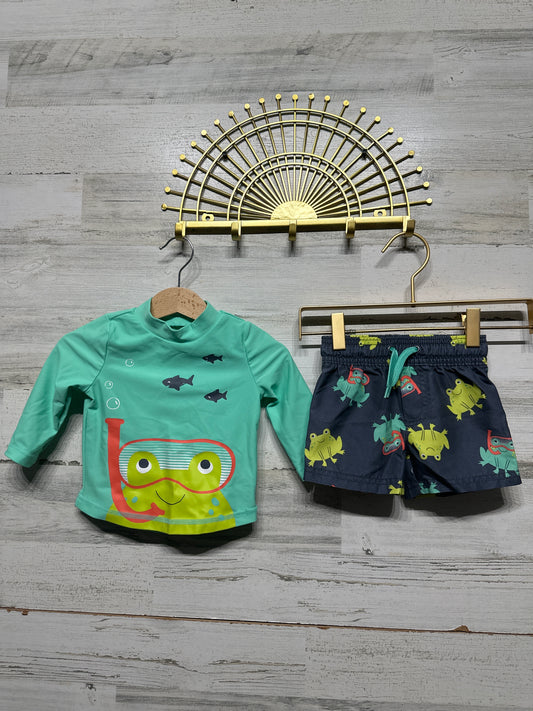 Boys Size 3-6m Simple Joys Frog Swim Set - Good Used Condition