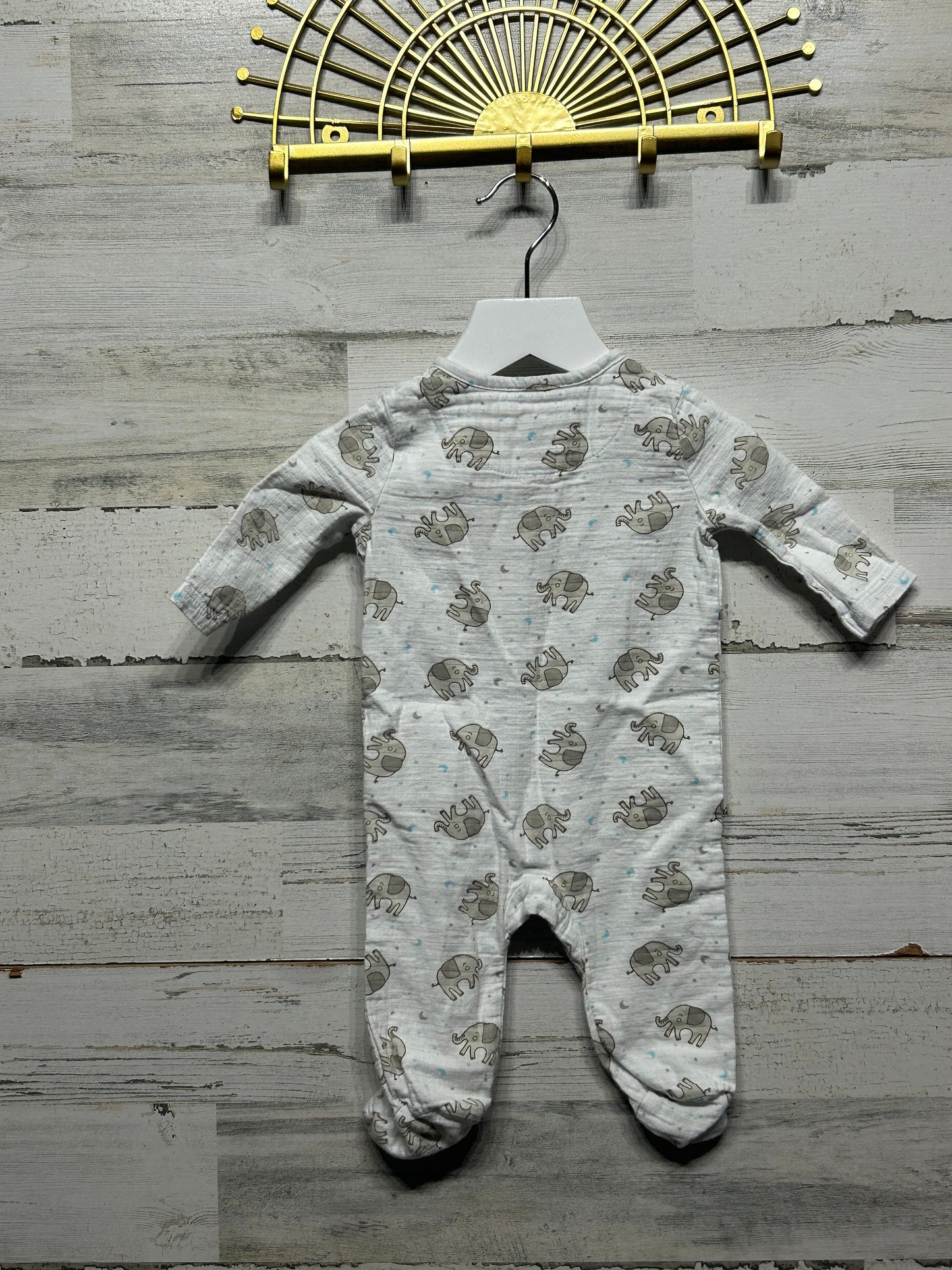 Boys Size 0-3m Aden Elephant Footie - Good Used Condition