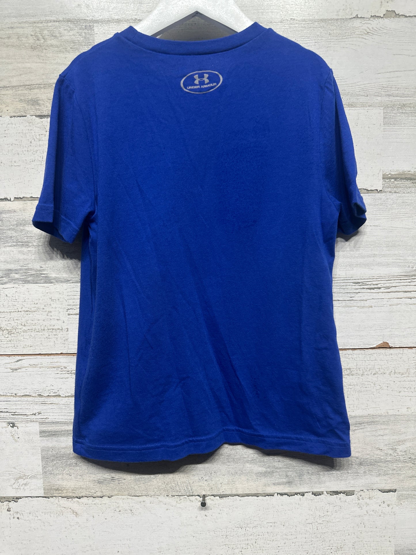 Size YXS (7) Under Armour Blue Heat Gear Shirt - Very Good Used Condition