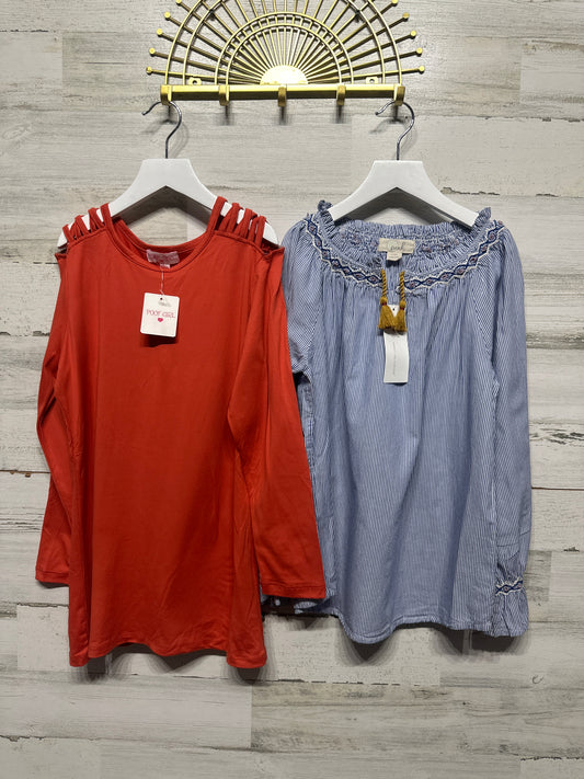 Size 10 Peek / Poof Girl Long Sleeve Shirt Lot (2 Pieces) - New With Tags