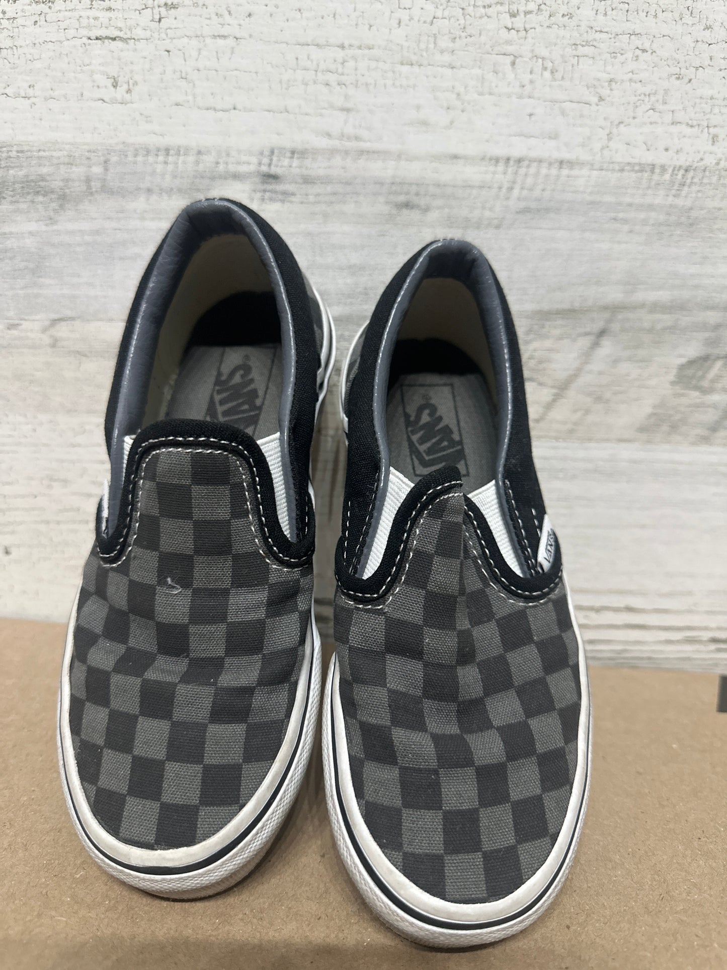 Boys Size 12.5 Kids Vans Checkered Slip On Shoes - Good Used Condition