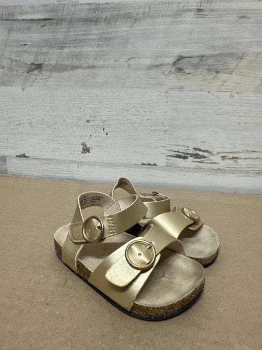 Size 6-12m Infant Old Navy Gold Sandals  - Good Used Condition*