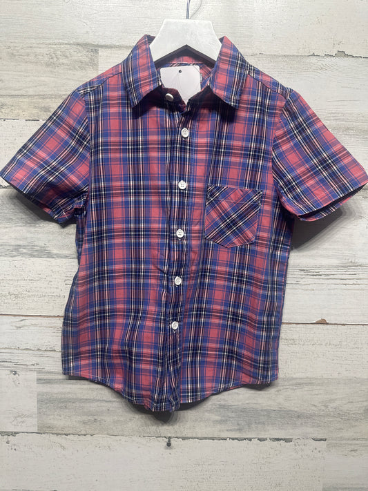 Size 4 Tronjori Pink Plaid Button Up Short Sleeve Shirt - New With Tags