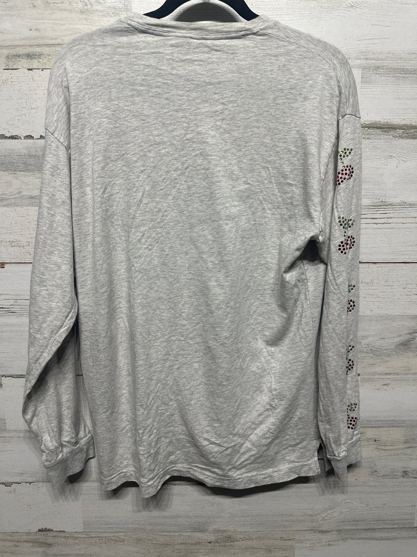 Women's Size Large Victoria's Secret Pink Long Sleeve Rhinestone Cherry Shirt - Very Good Used Condition