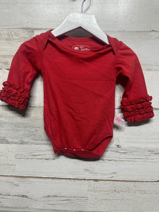 Size 0-3m RuffleButts Red Icing Ruffle Bodysuit - New With Tags