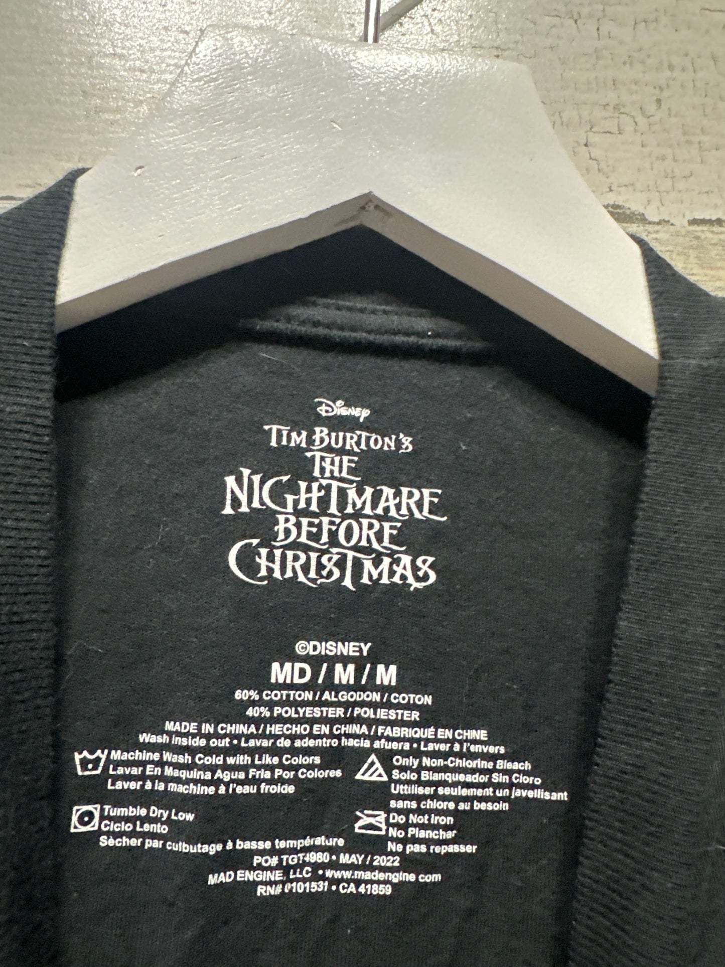 Size Youth Medium Disney Nightmare Before Christmas Jack Skellington T-Shirt - Good Used Condition