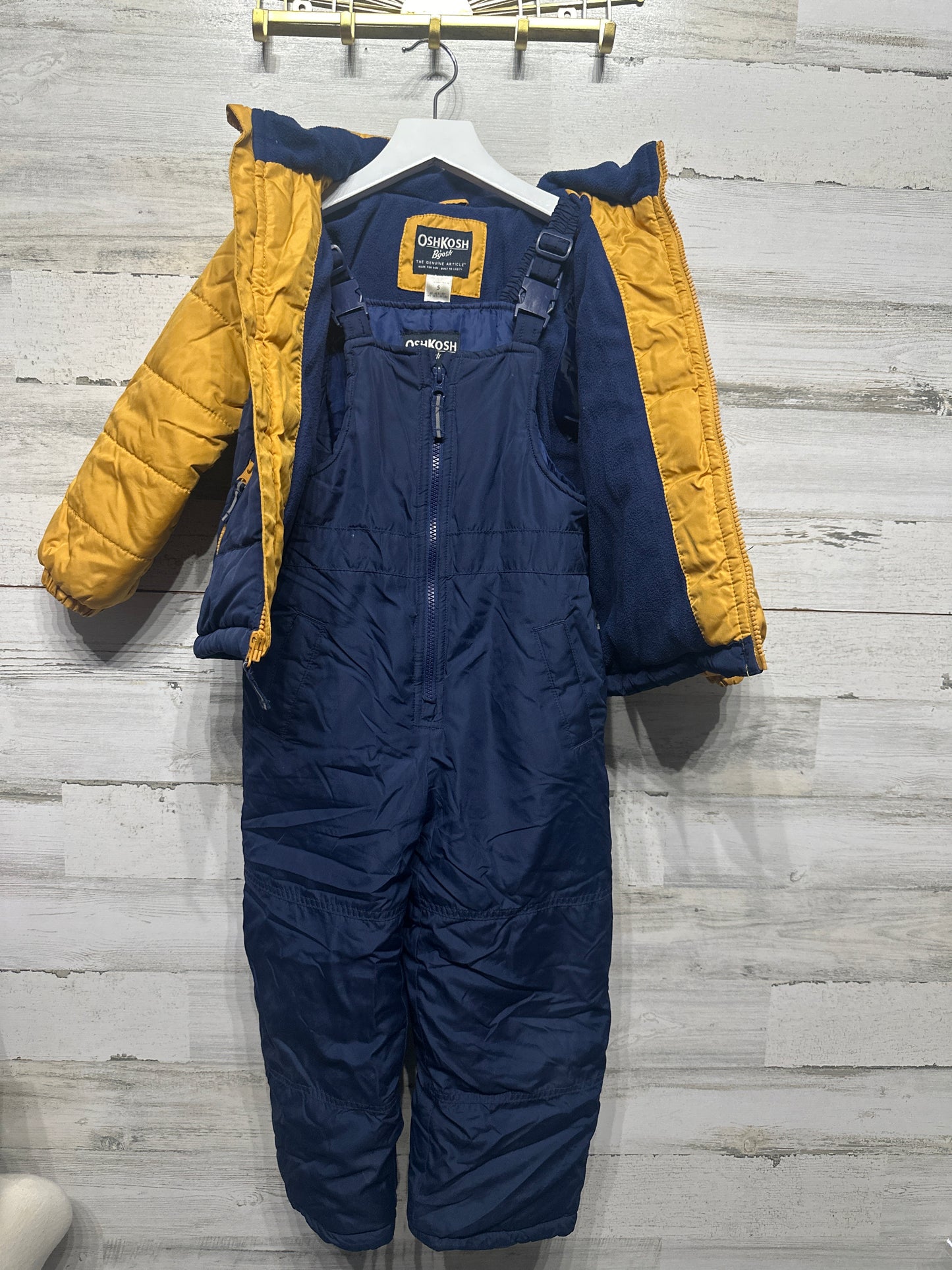 Boys Size 5 Osh Kosh Snowbib and Jacket Set - Good Used Condition