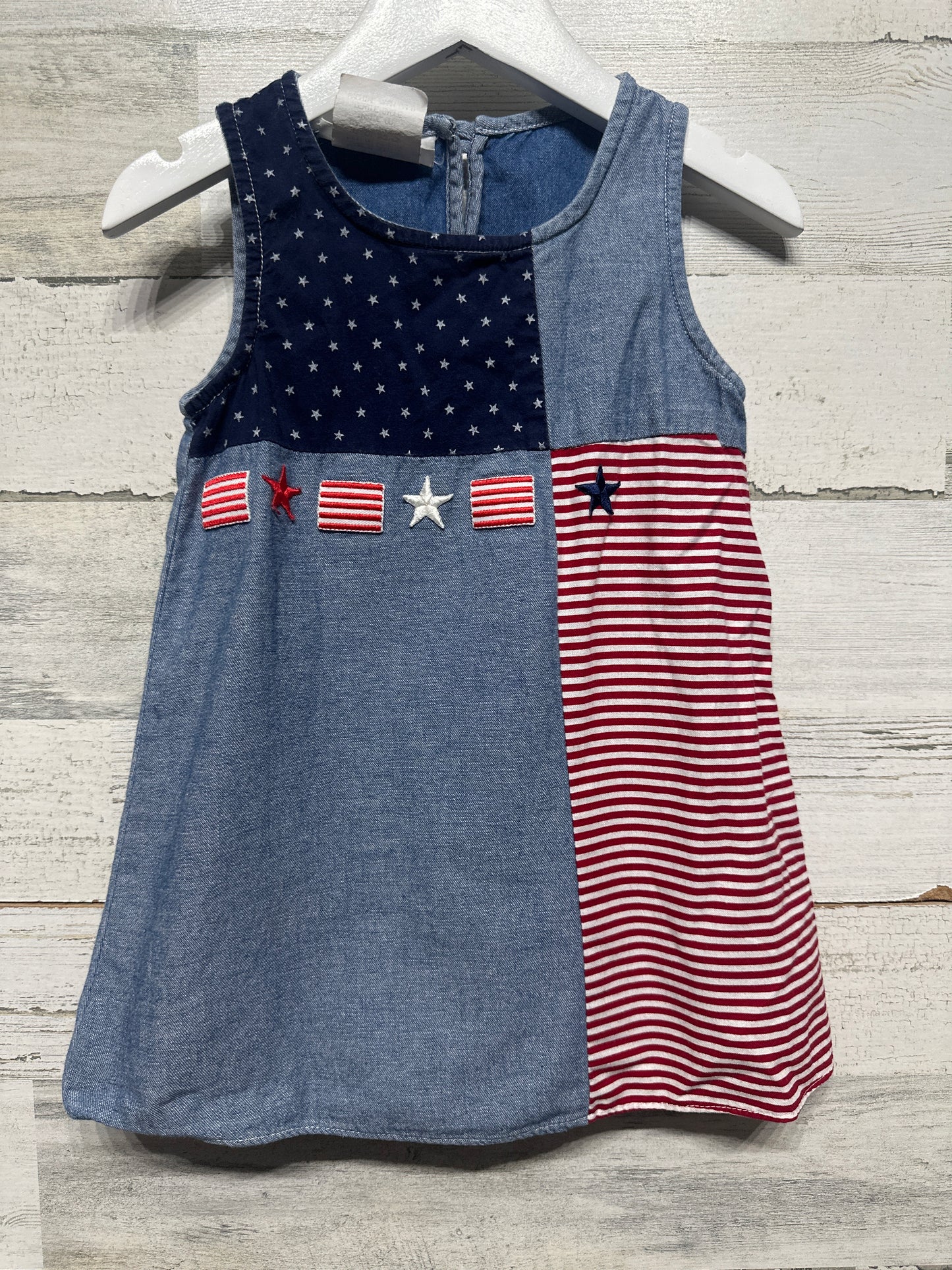 Girls Size 2t Bonnie Jean Stars and Stripes Patriotic Dress - Good Used Condition