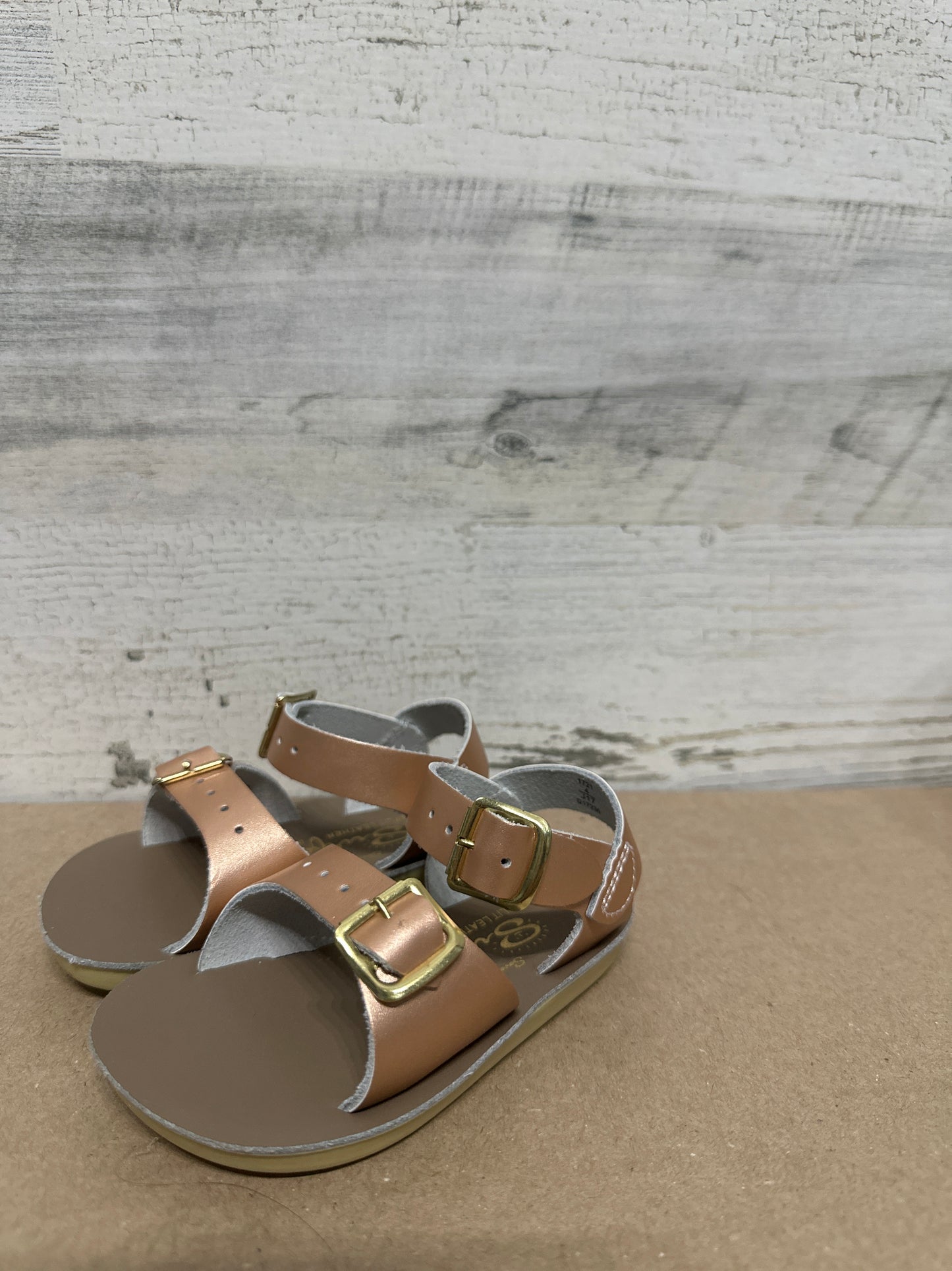 Girls Size 4 Toddler Sun San Rose Gold Surfer Sandals - New Without Box