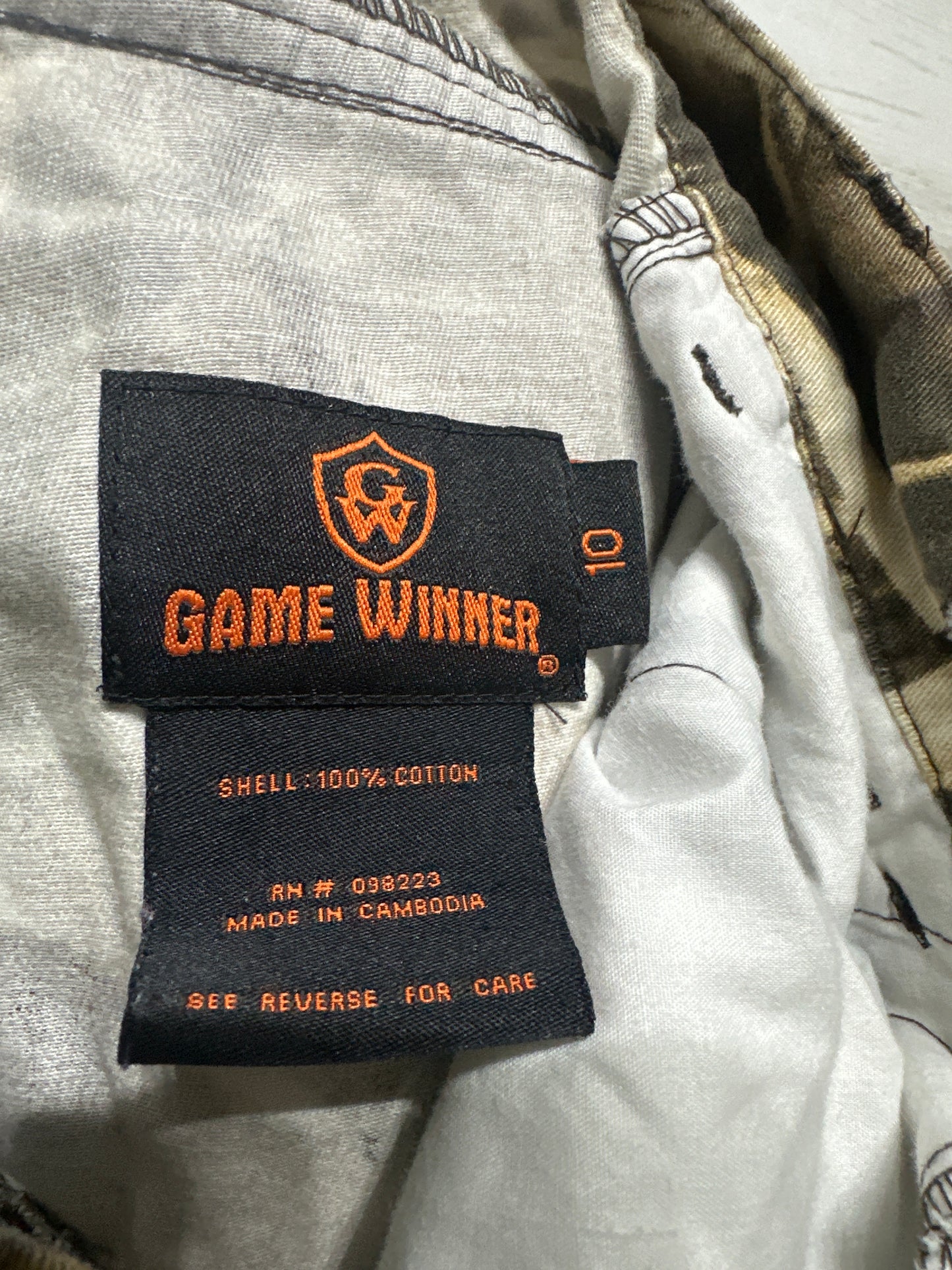 Boys Size Youth 10 Game Winner Pants Cargo Camo Advantage Max 4 HD Hunting Outdoors - Very Good Used Condition