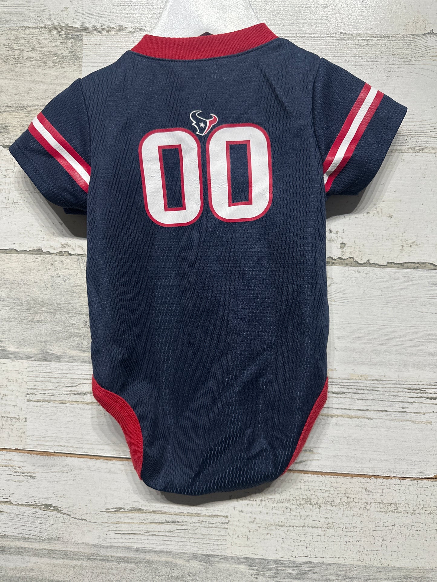 Size 6-12m NFL Team Apparel Houston Texans Jersey Bodysuit - Very Good Used Condition