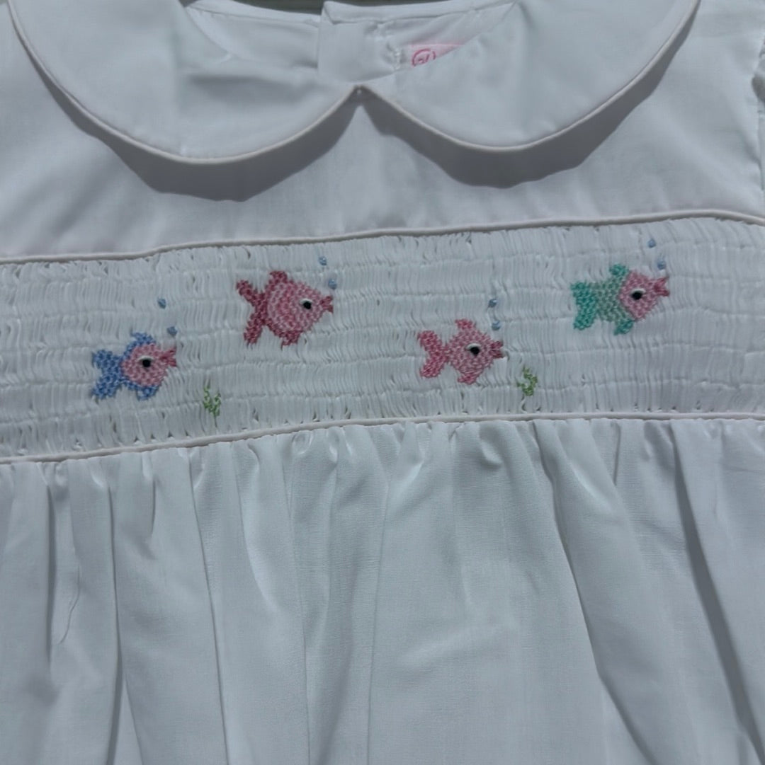 Girls Petit Ami Smocked Dress with Fish - new with tags