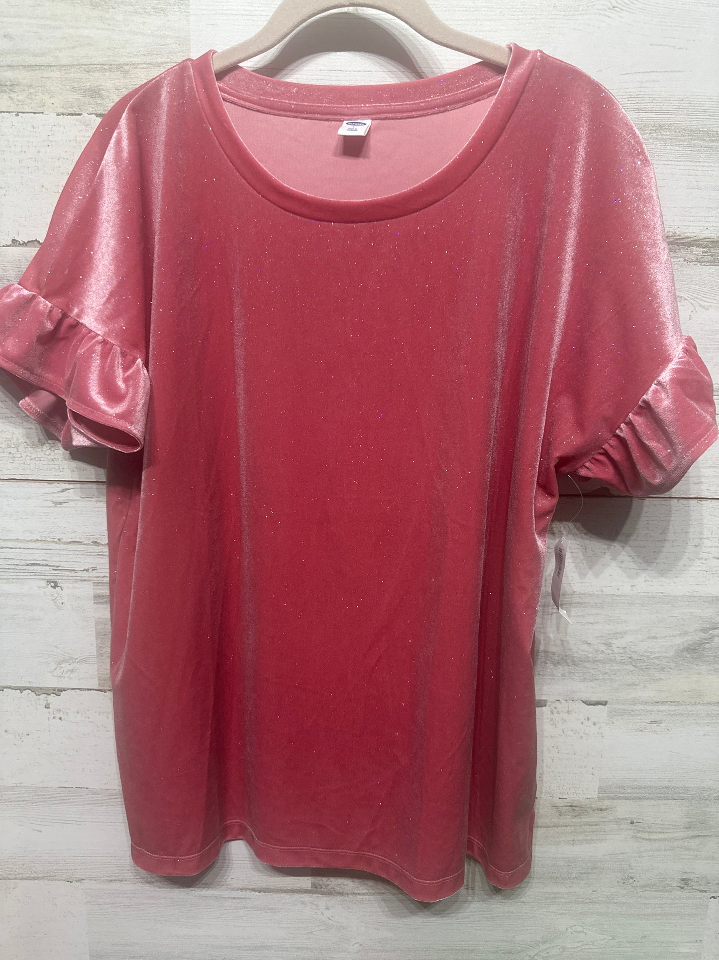 Women's Preowned Size Large Old Navy Velvet Pink Sparkly Shirt - New With Tags