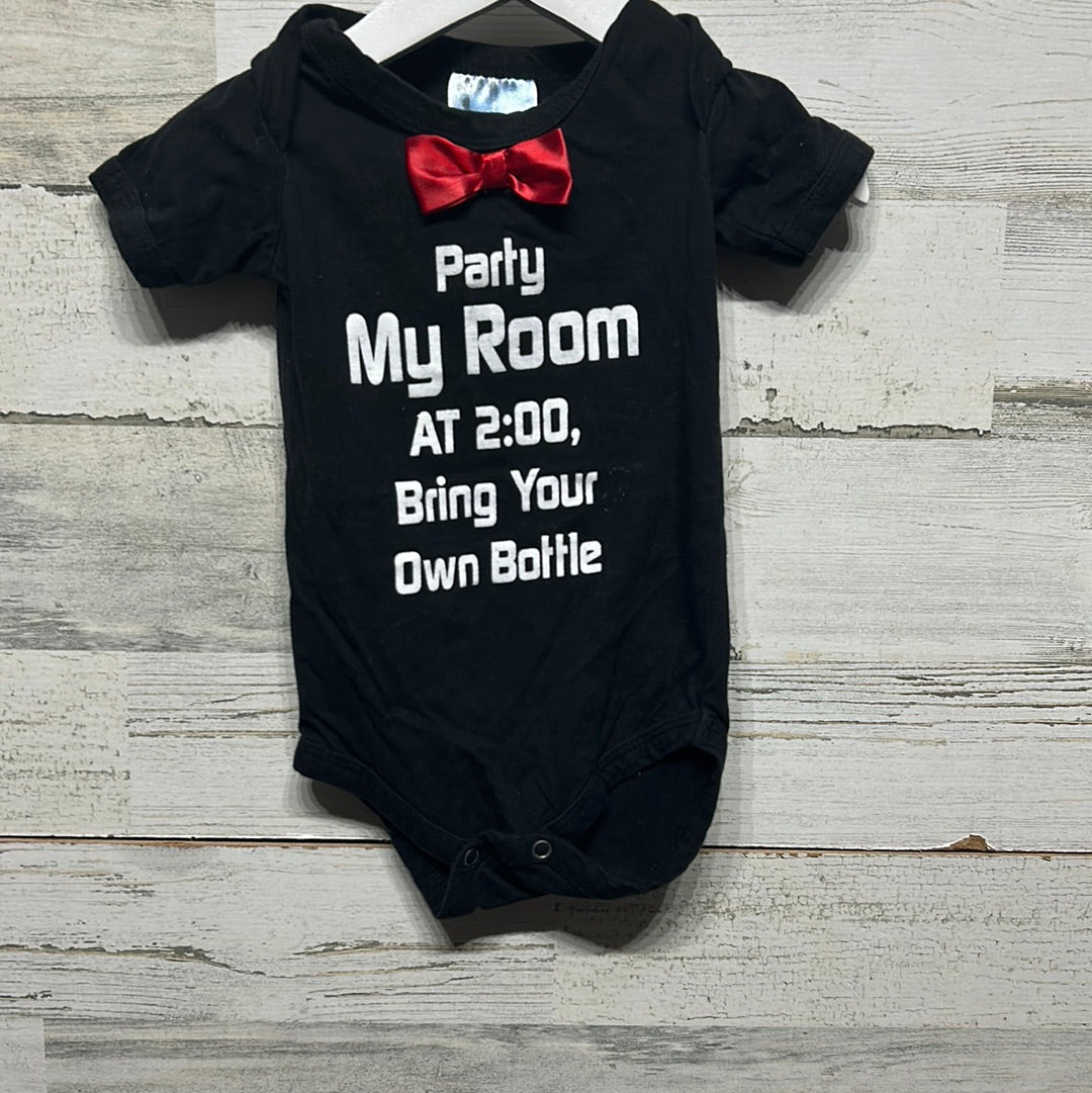 Boys Size 18m Party in My Room Bowtie Onesie - Good Used Condition