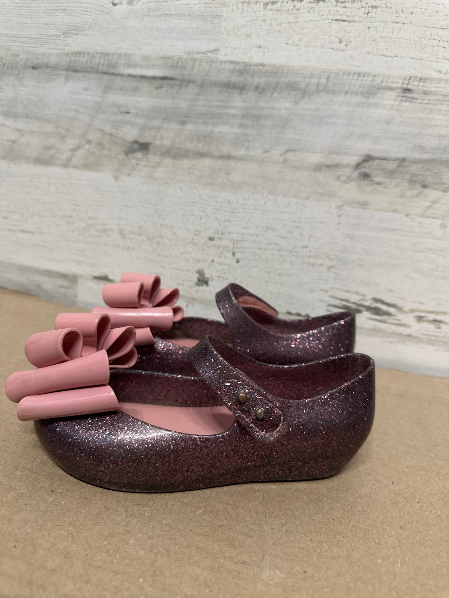 Size 11 Toddler Mini Melissa Sparkle Bow Shoes - Good Used Condition*