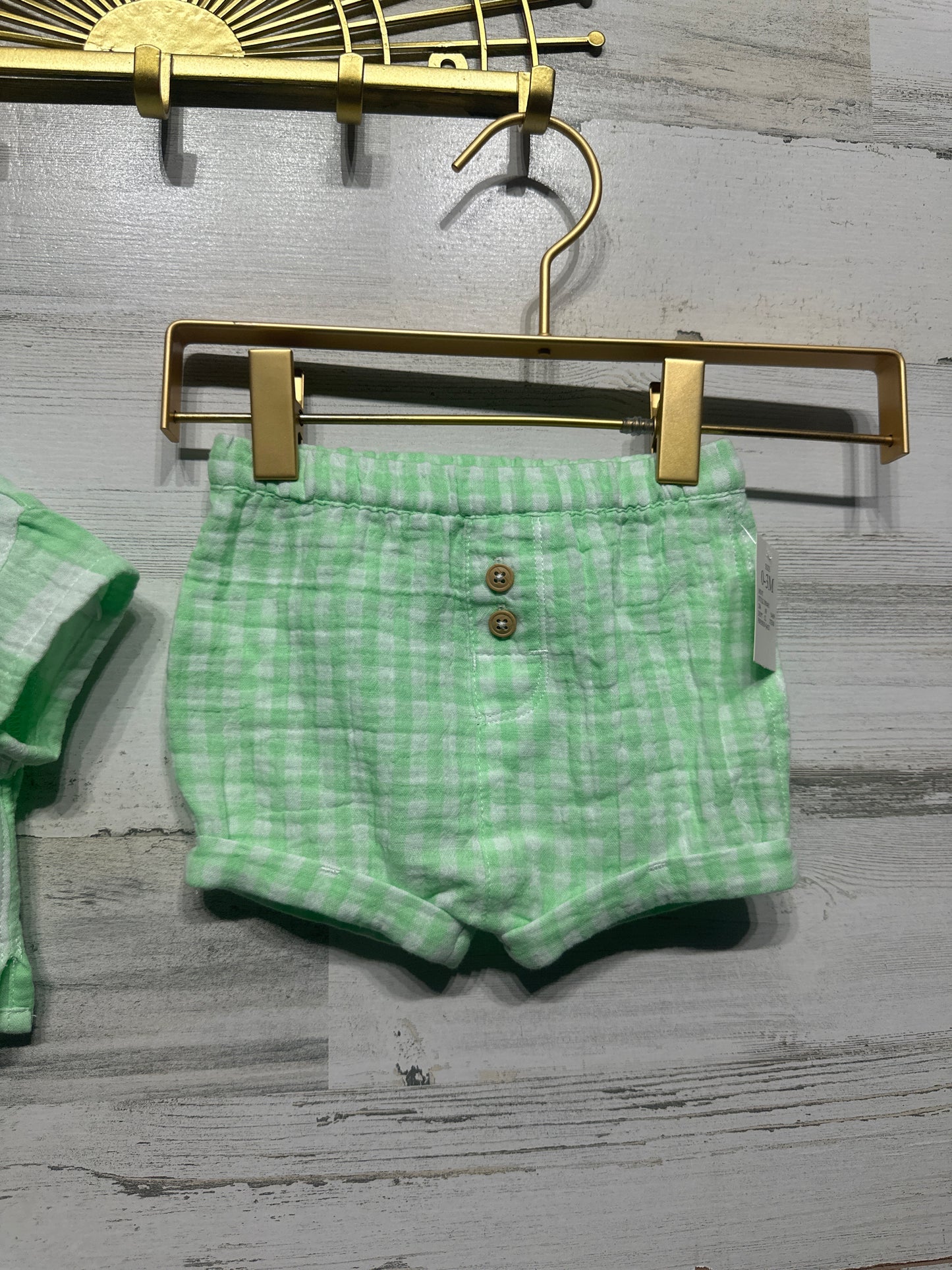 Boys Size 0-3m Cat and Jack Plaid Two Piece Outfit Set - New With Tags