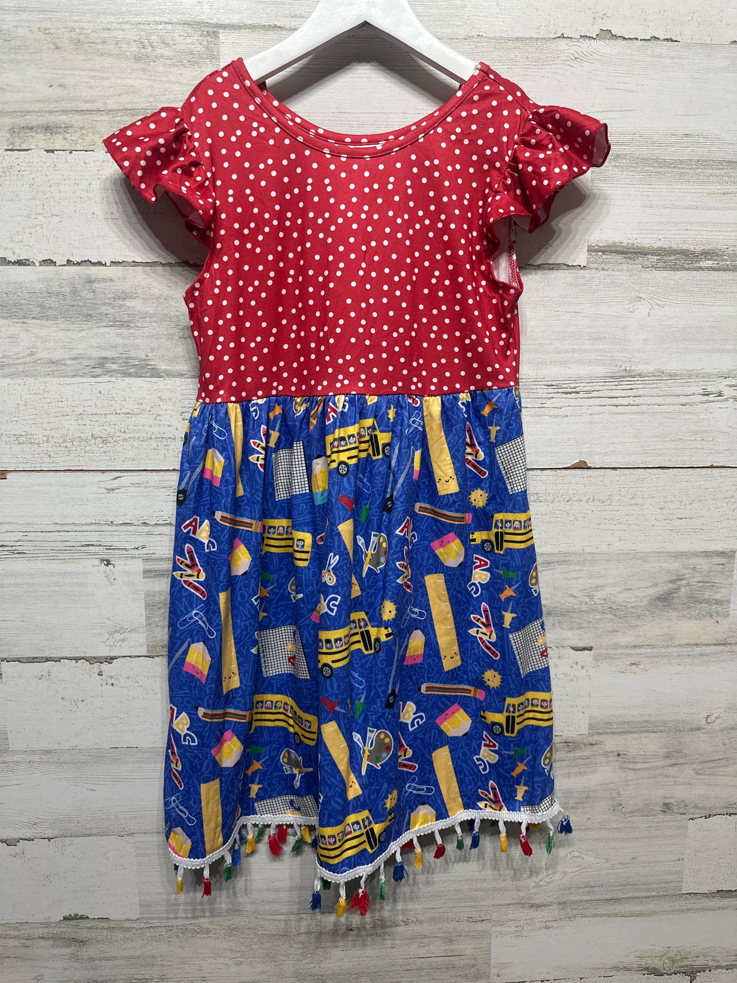 Size 10 Ruffle Girl School Themed Dress - Very Good Used Condition