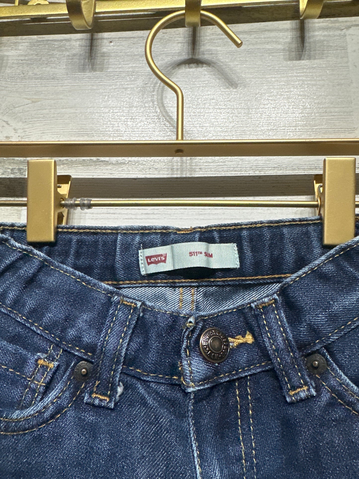 Boys Size 4 Regular Levi’s 511 Slim Distressed Adjustable Waist Jeans - Good Used Condition