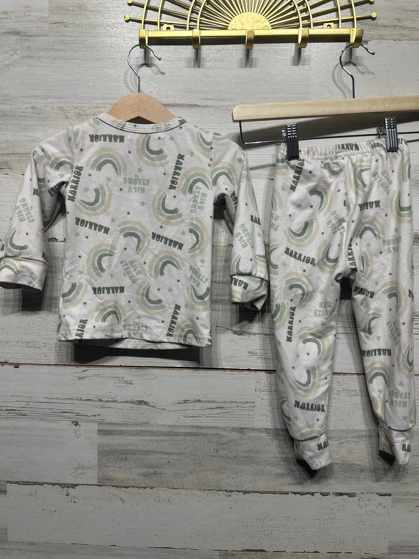 Boys Size 12-18m Addy’s Attic Nicu Strong Warrior PJ Set - Good Used Condition