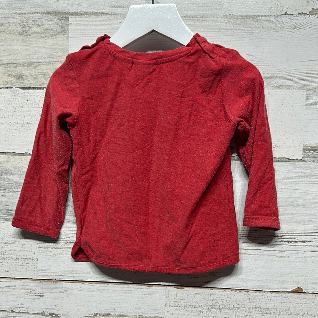 Girls Size 18-24m Zara Red Super Girl Long Sleeve Shirt - Play Condition