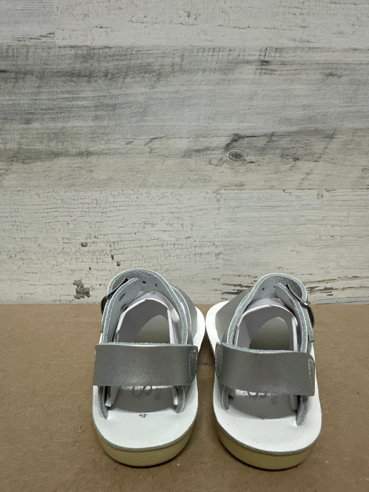 Girls Size 4 Toddler Sun San Silver Surfer Sandals - New Without Box