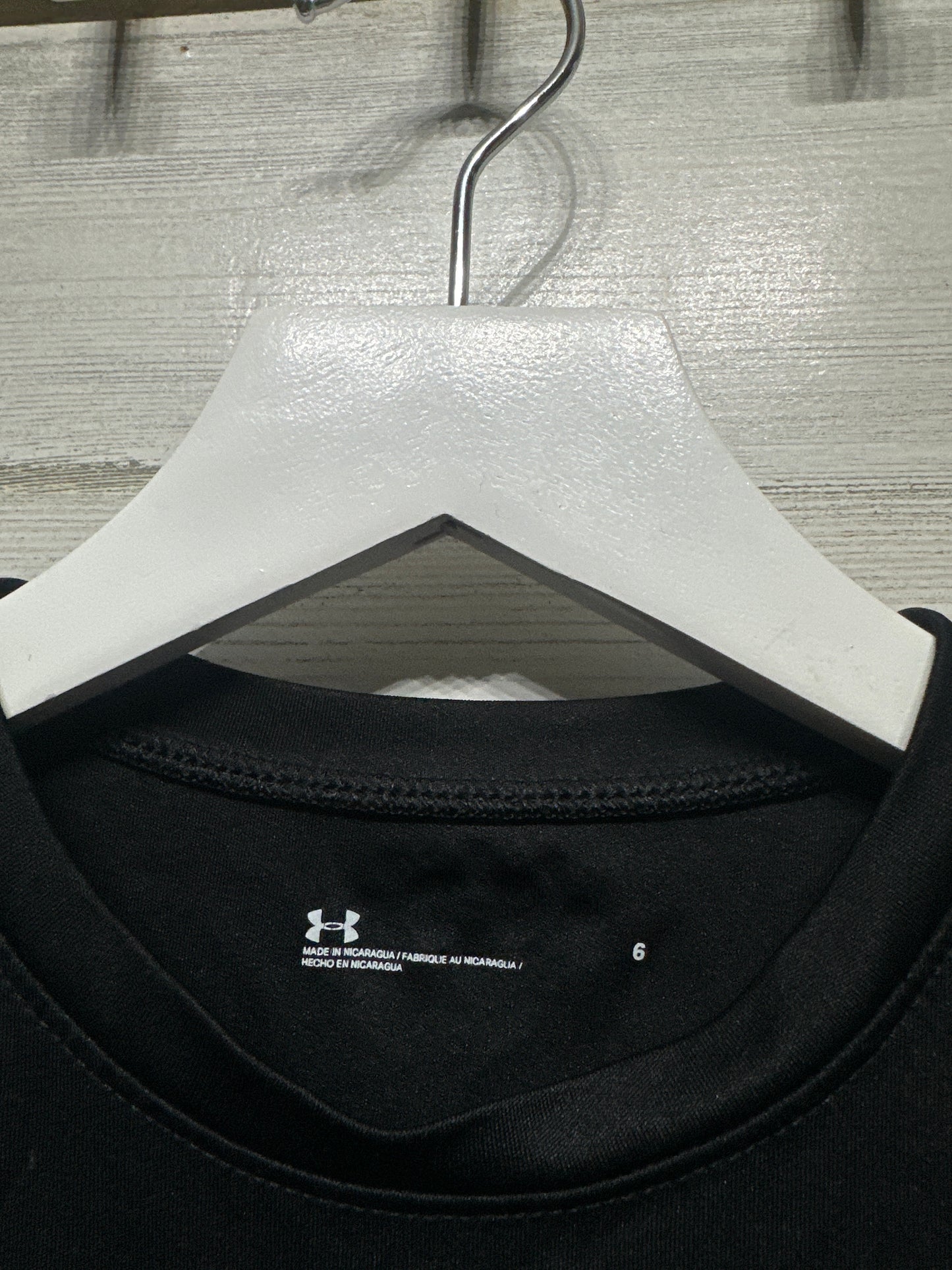 Boys Size 6 Under Armour Black Shirt - Good Used Condition
