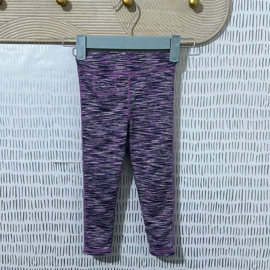 Girls Size 2t Cat and Jack Purple Heathered Active Leggings - Good Used Condition