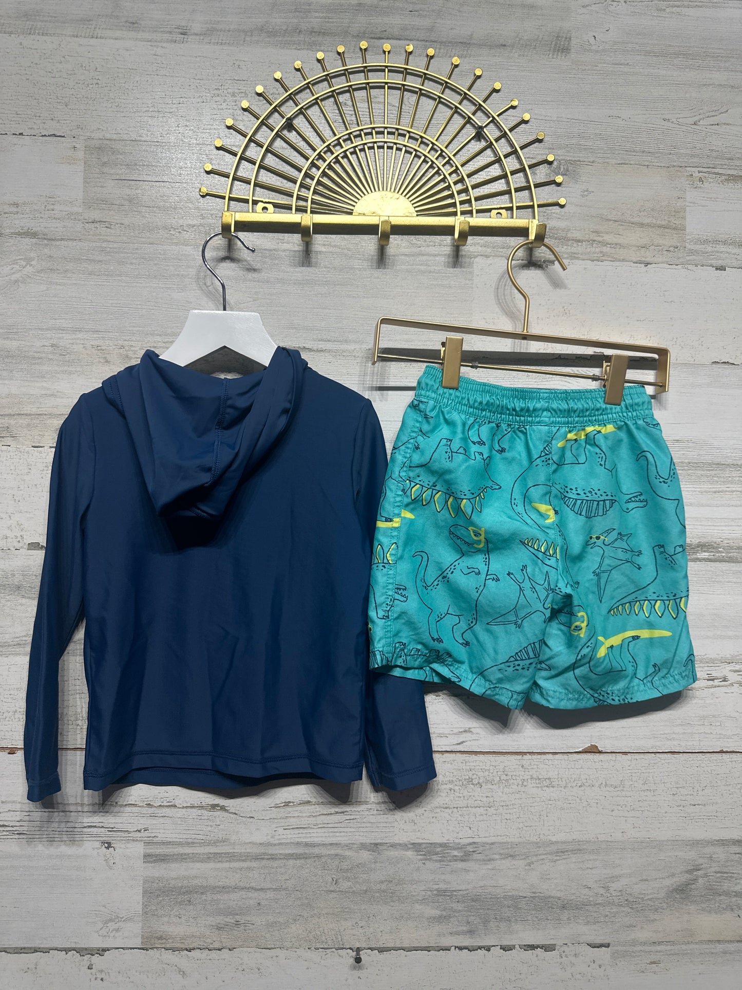 Size 4t Carter's Swim Shirt and Hooded Rash Guard Set - Very Good Used Condition