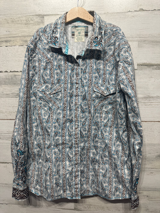 Men’s Size Medium Panhandle Rough Stock Western Pearl-snap Shirt - Very Good Used Condition