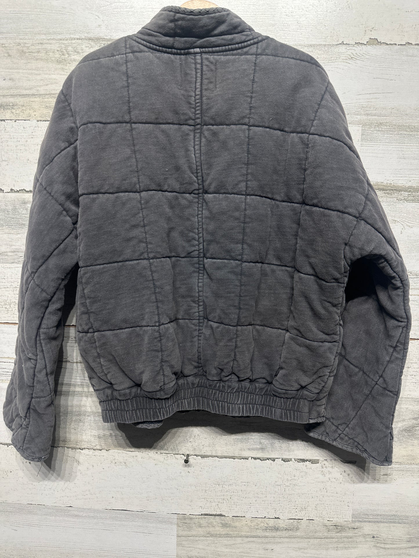 Chelsea & Violet Girls Size Medium Quilted Bomber Jacket Coat Distressed Grey VGUC