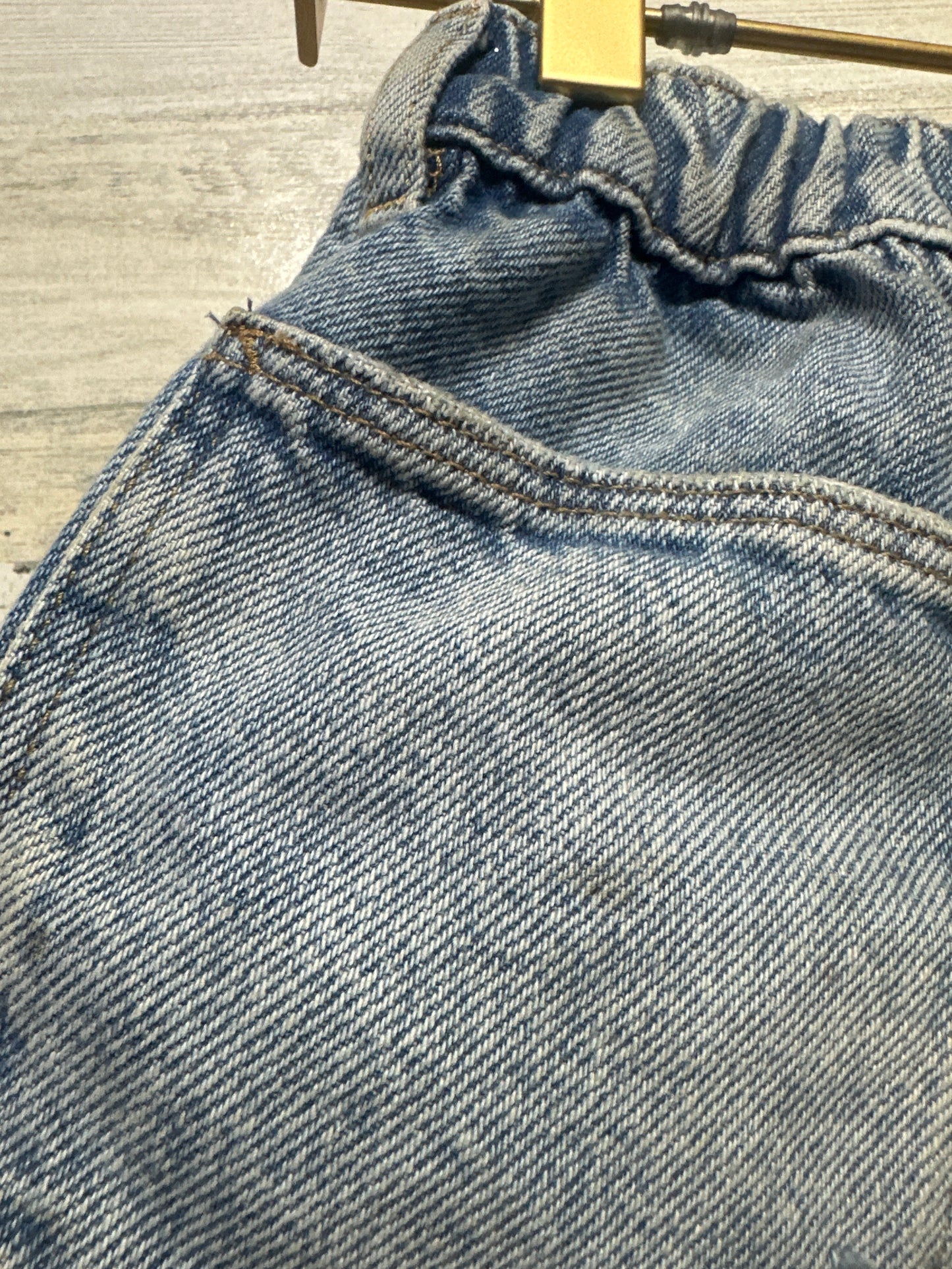 Girls Size 7 (122cm) Zara Distressed Denim Adjustable Waist Shorts - Good Used Condition