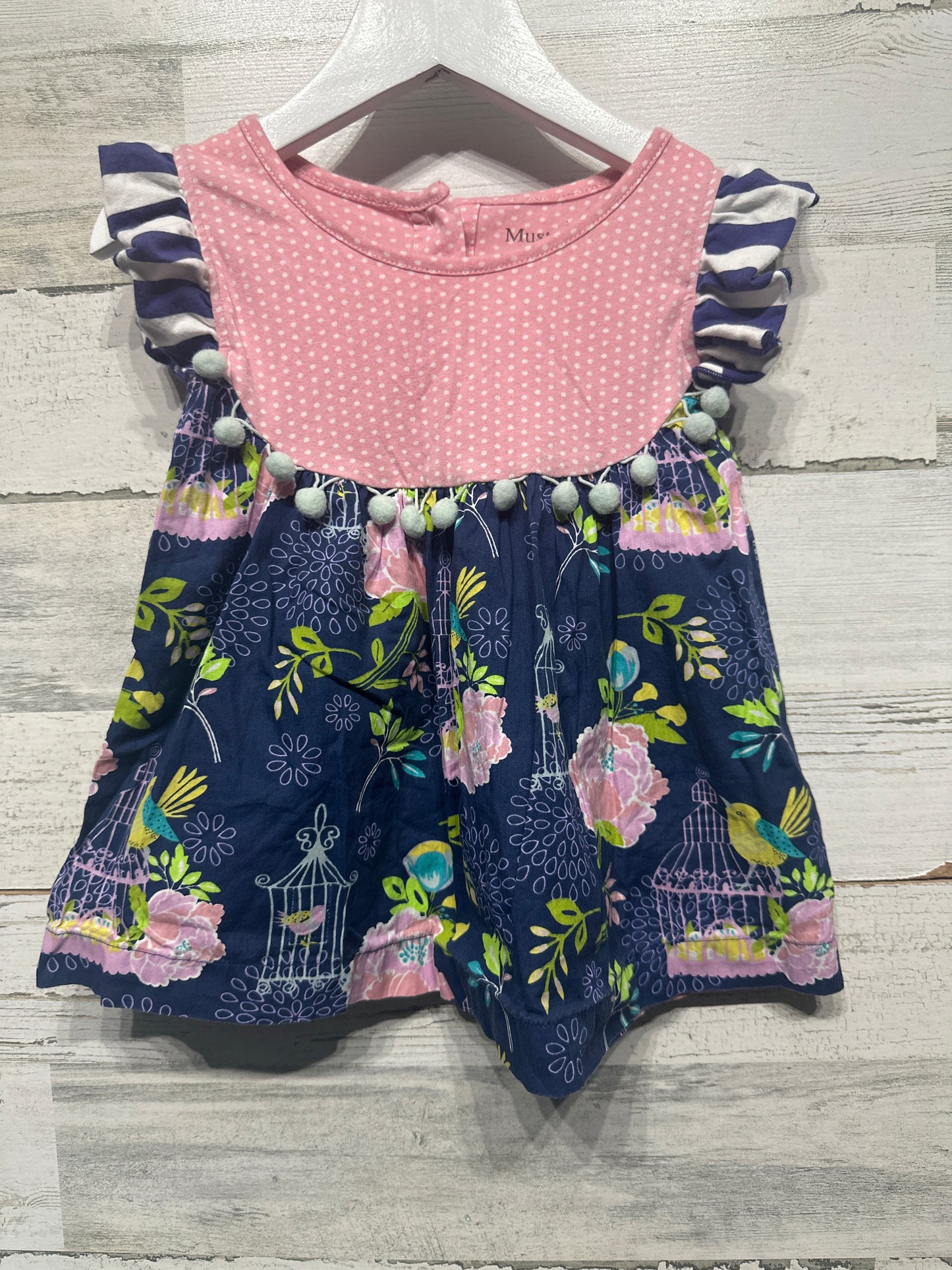 Girls Size 3t Mustard Pie Bird Tunic- Good Used Condition
