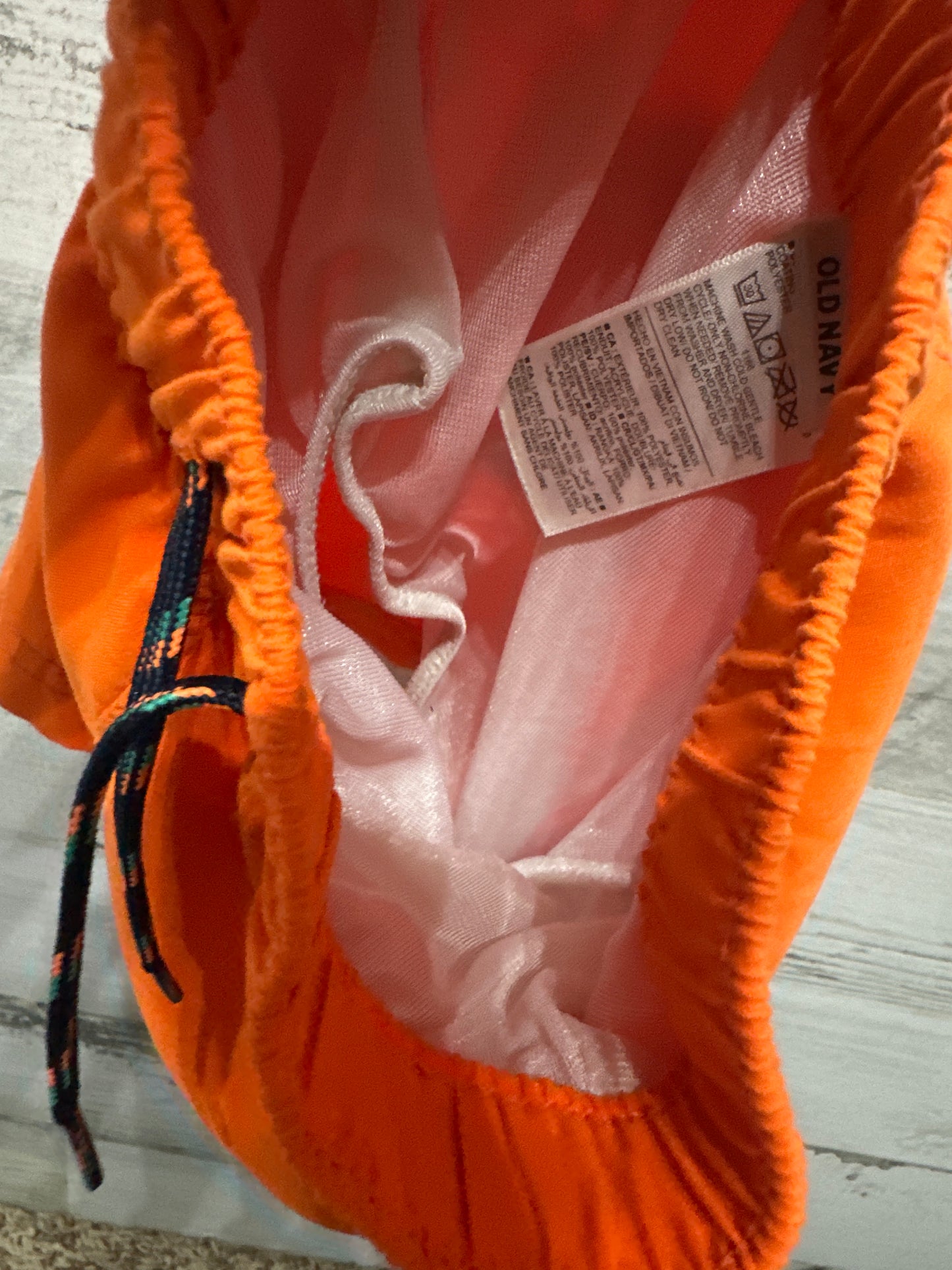 Boys Size 12-18m Old Navy Orange Swim Trunks - Good Used Condition