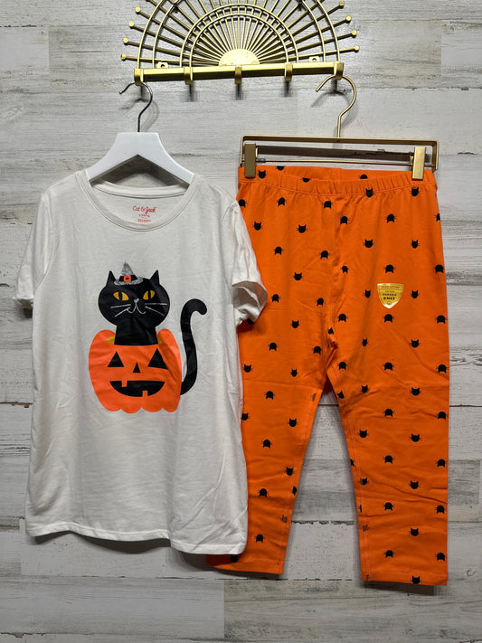 Size 10/12 Cat and Jack Black Cat Pumpkin Outfit Set - Very Good Used Condition