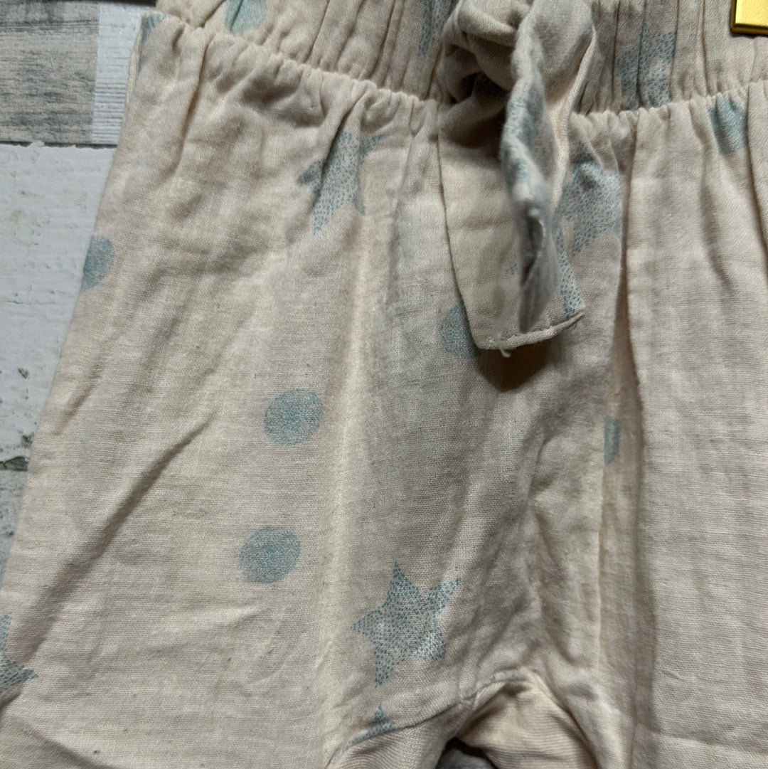 Girls Size 18-24m Zara Tan Polka Dot and Star Pants - Good Used Condition