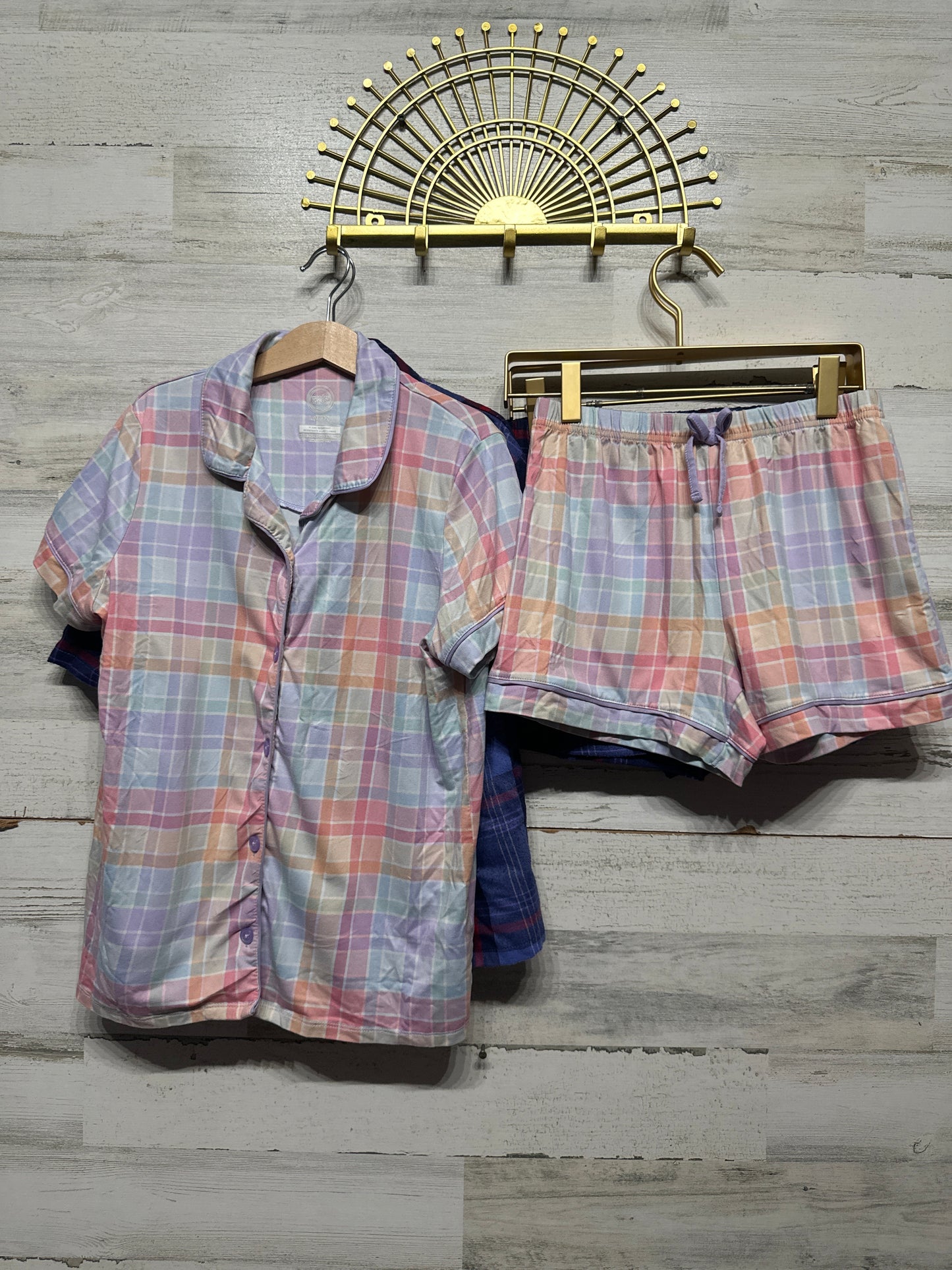 Size 10/12 Plaid Pajama Lot (2 sets) - Good Used Condition