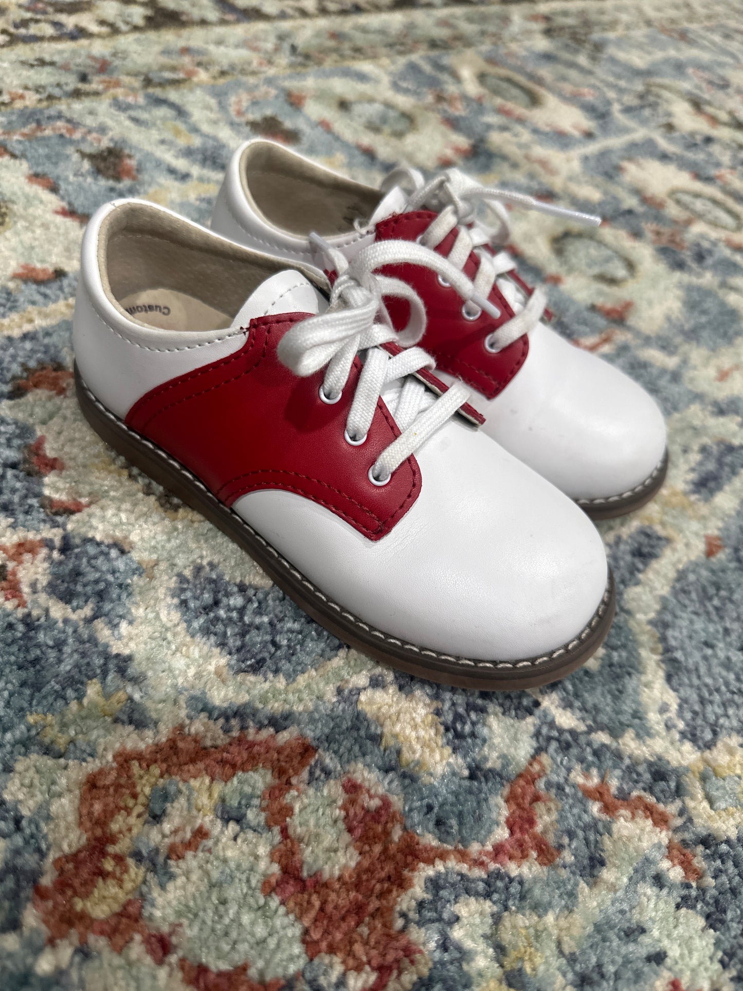 Footmates Cheer Girls Size 10 Wide Toddler Red/White VGUC
