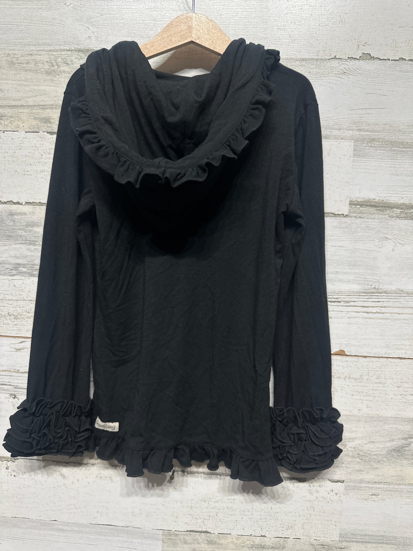 Size 8 Sew Sassy Black Ruffle Jacket - Very Good Used Condition