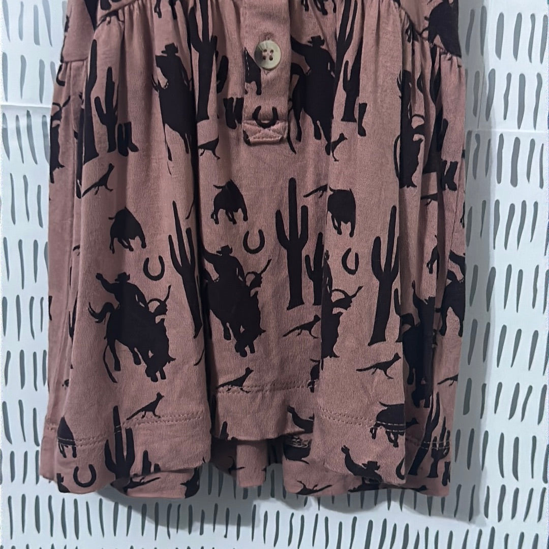 Girls Preowned Size 3-6m Kate Quinn bamboo cowboy dress - Very Good Used Condition