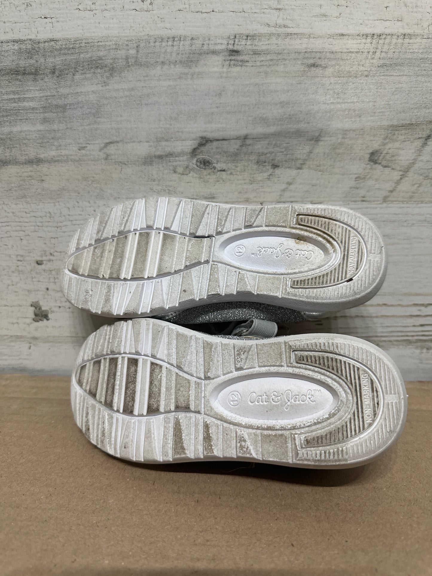 Size 12 (Kids) Cat and Jack Silver Sparkle Shoes - Good Used Condition*