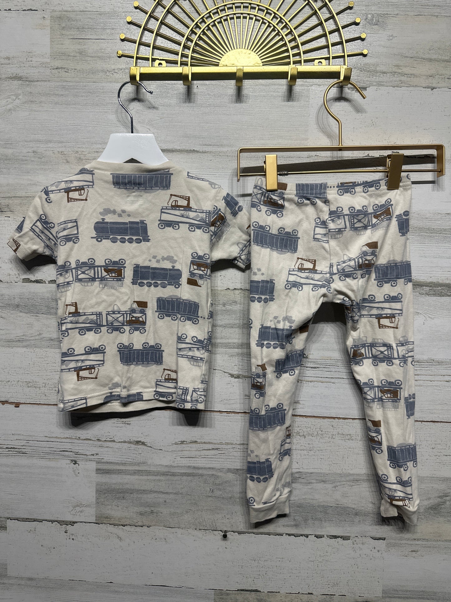 Boys Size 4t Carters Cotton Transportation Pajama Set - Good Used Condition