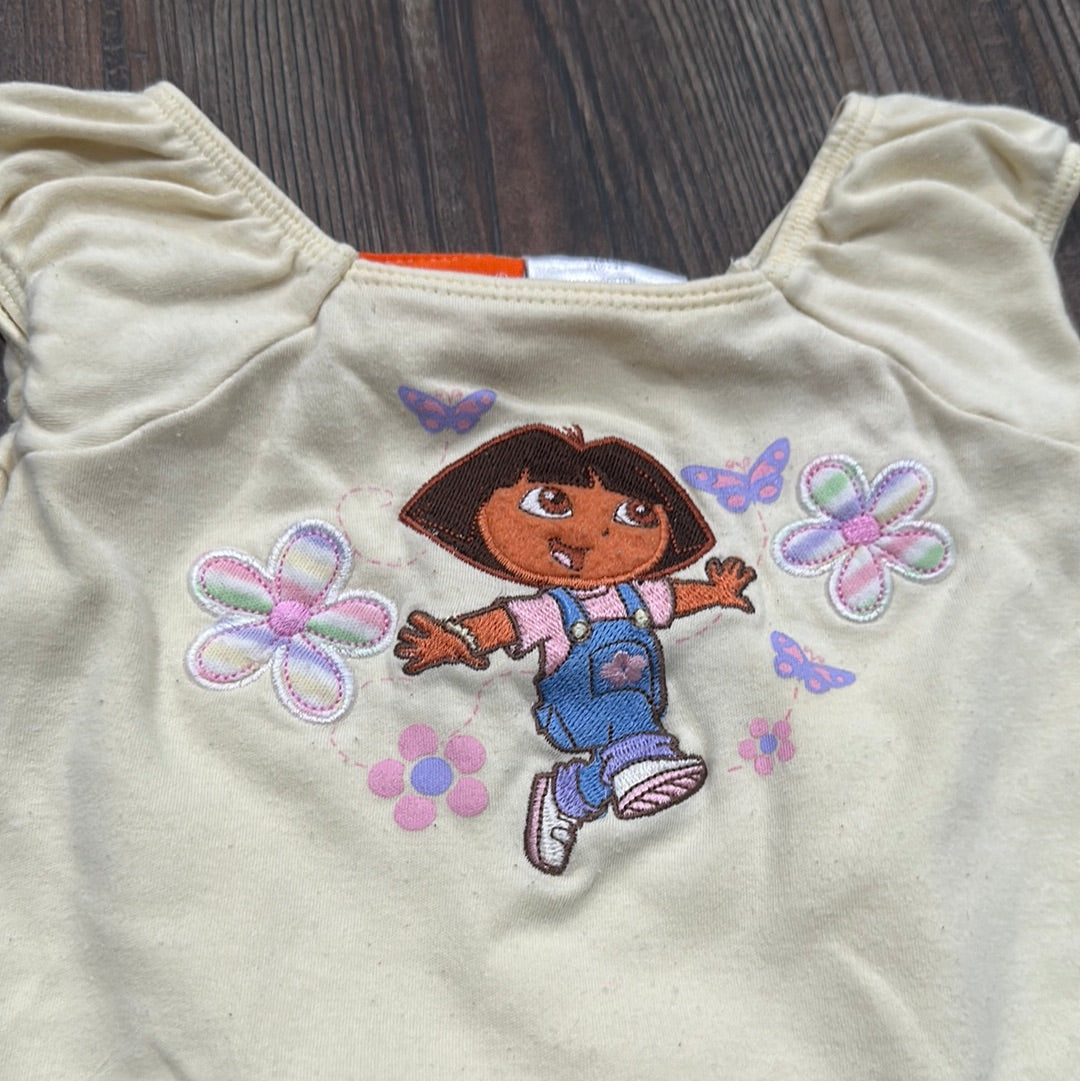 Girls Size 0-3m Nickelodeon Dora Appliqué Onesie (2008) - Good Used Condition