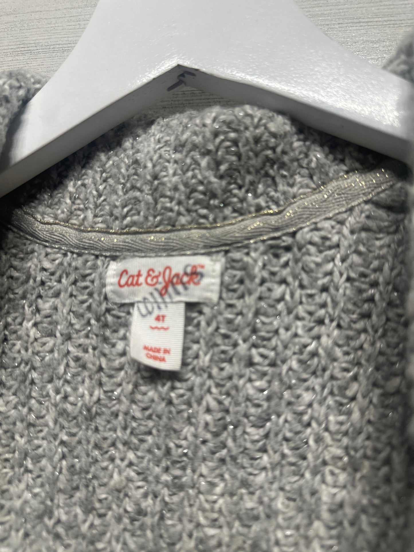 Girls Size 4t Cat and Jack Sparkle Cardigan - Good Used Condition*