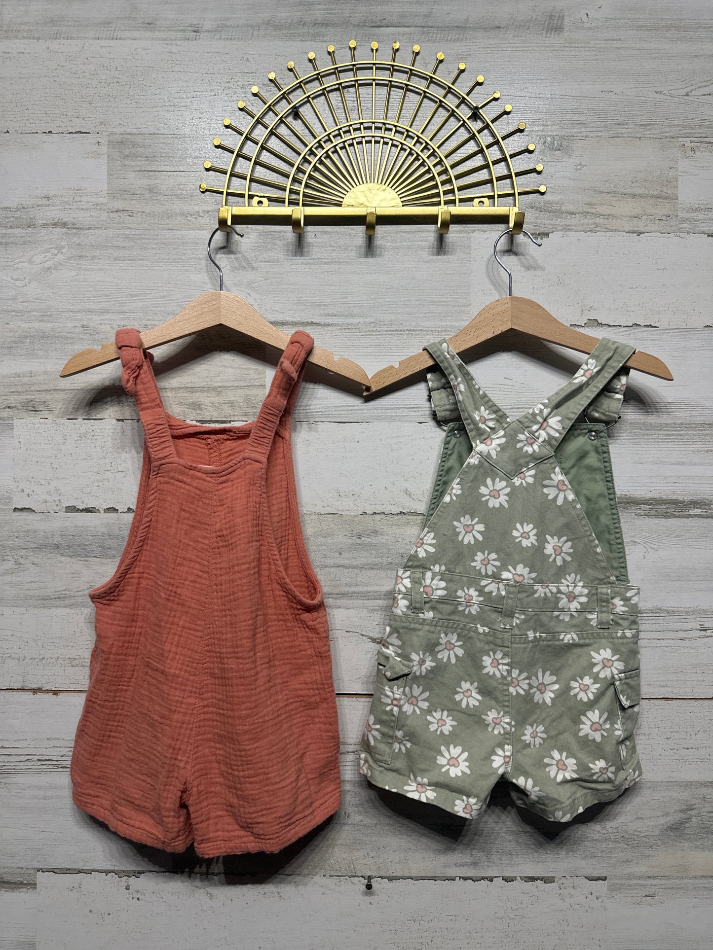 4T Cat & Jack Romper and Size 4 Floral Overalls VGUC