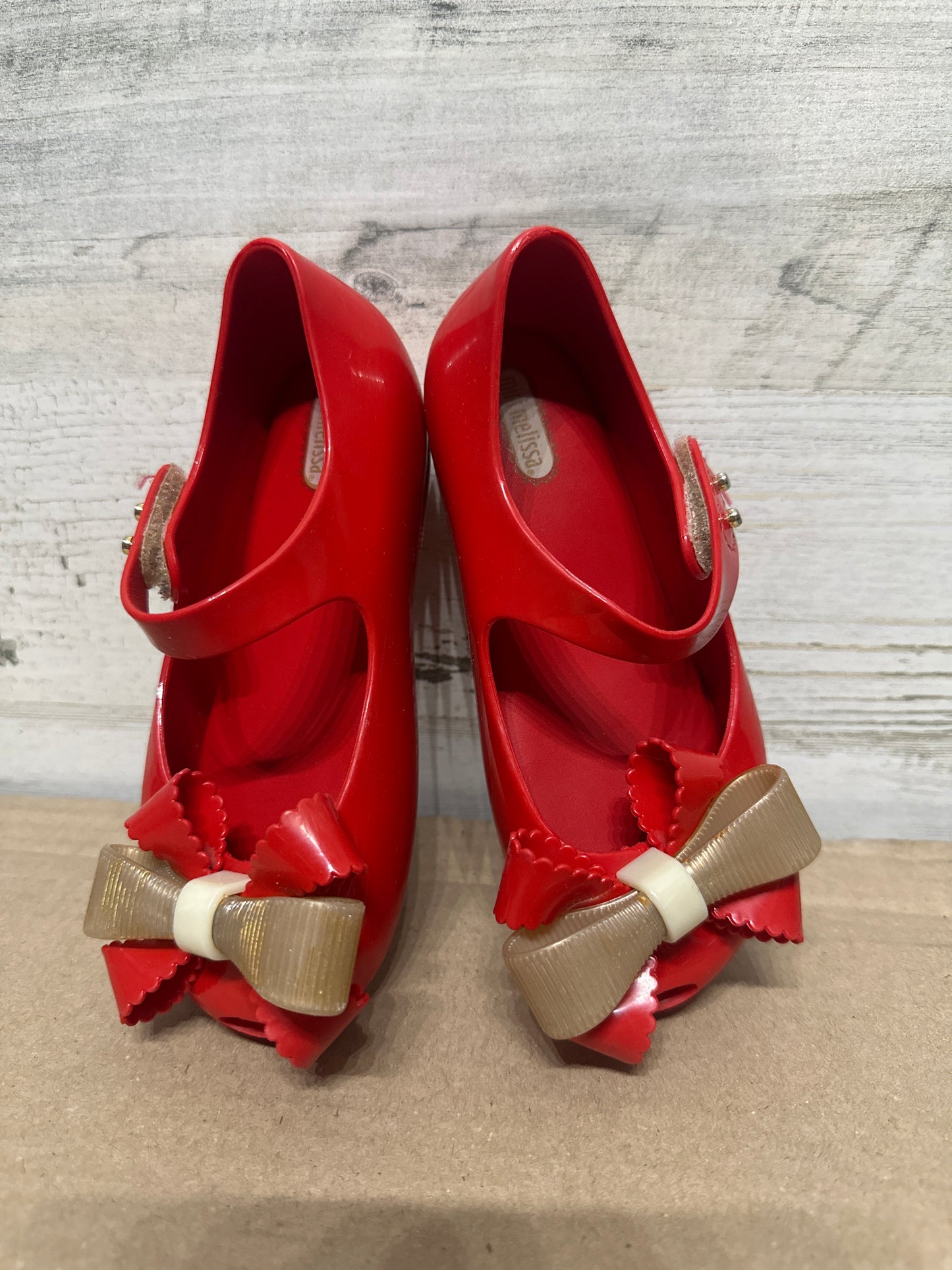 Size 10 Toddler Mini Melissa Red Bow Shoes - Good Used Condition*