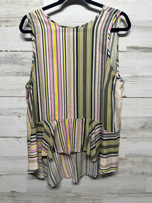 Women’s XL Libby Edelman High Low Striped Top - Very Good Used Condition